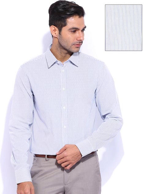 United Colors of Benetton White Striped Casual Shirt United Colors of Benetton White Striped Casual Shirt