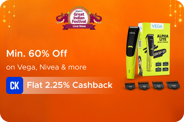 Amazon: Minimum 60% Off on Vega, Nivea & more + Flat 2.25% Rewards