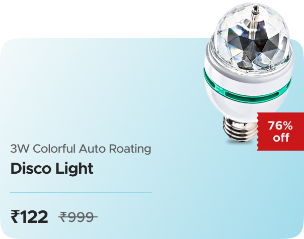 Hamara Mall 3W Colorful Auto Roating RGB LED Bulb St — effective ₹122 (was ₹999)