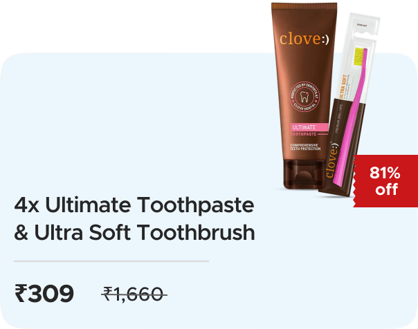 Clove Oral Care: 4x Sensitive Toothpaste With Ultra Soft Toothbrush worth Rs1660 at Rs. 309