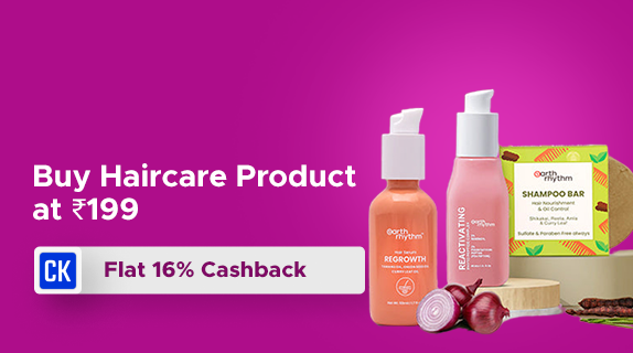 Earth Rhythm: Buy any Haircare Products at Rs 199 + Upto 16% CashKaro Cashback