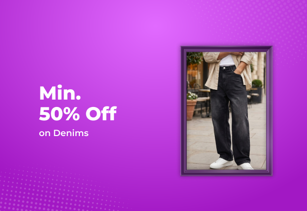 Min 50% Off on Denims
