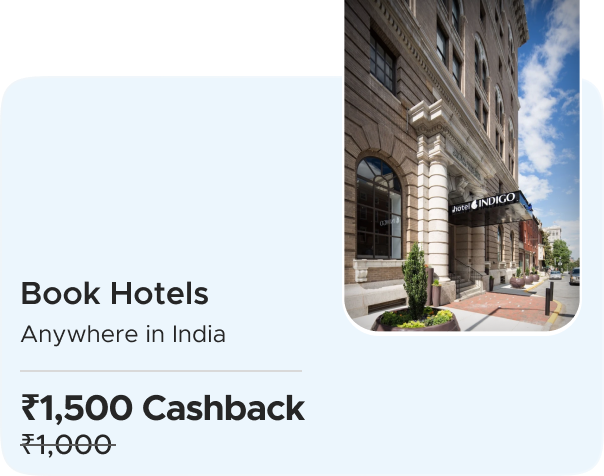Indigo:Flat Rs 1500 CashKaro Cashback on Hotel Bookings