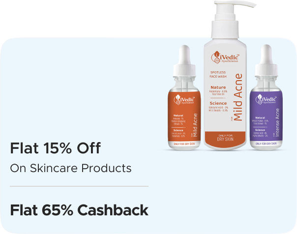 IVedic: Flat 15% Off on Skincare Products + Flat 65% CashKaro Cashback!