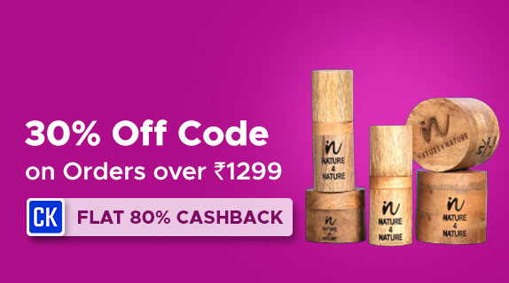 Nature4Nature: Flat 30% Off Code on Orders over Rs 1299 + Flat 80% CashKaro Cashback