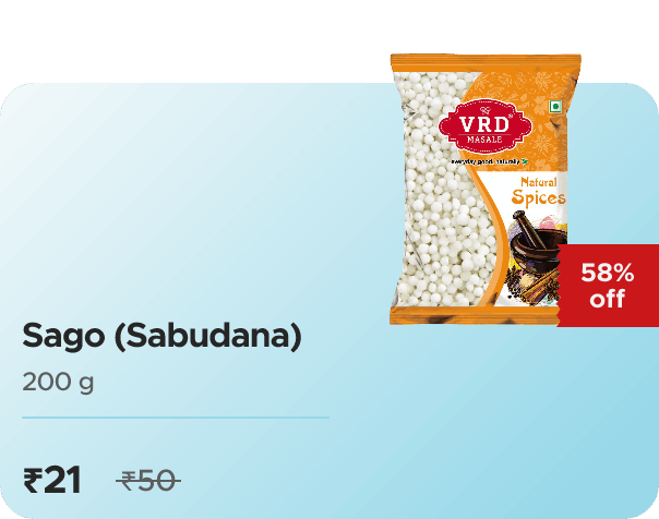 Hamara Mall Sago (Sabudana) 200 GMs — effective ₹21 (was ₹50)