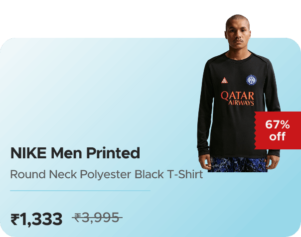Flipkart CB Affoy NIKE Printed Men Round Neck Black T-Shir — effective ₹1333 (was ₹3995)