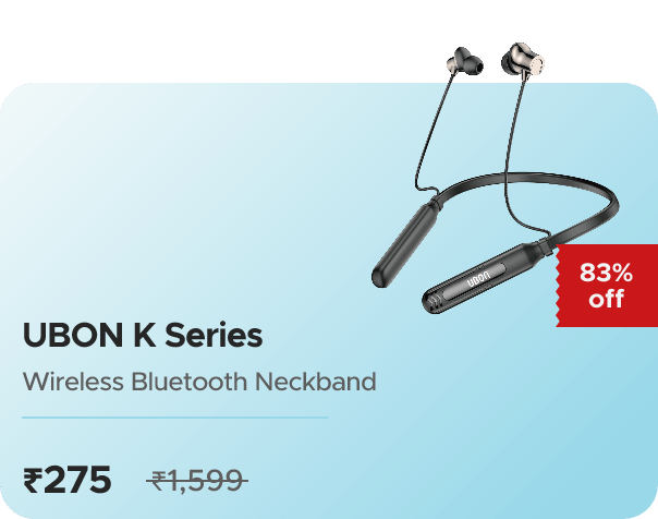 Zop UBON K Series Wireless Bluetooth Neckban — effective ₹275 (was ₹1599)