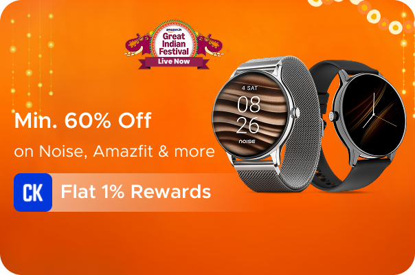Amazon: Minimum 60% Off on Noise, Amazfit & more + Flat 1% Rewards