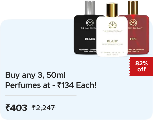 The Man Company: Buy any 3, 50ml Perfumes at - Rs134 Each!