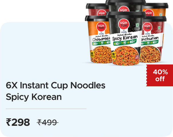 Veeba: Buy 6x Instant Cup Noodles Spicy Korean worth Rs 499 at Rs 298