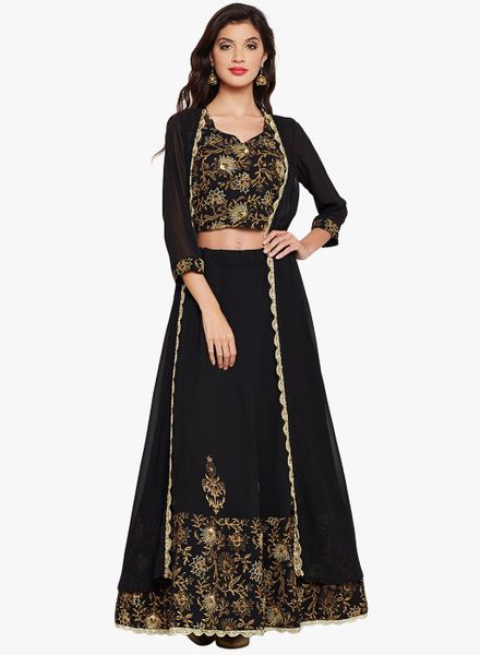 crop top skirt with shrug online